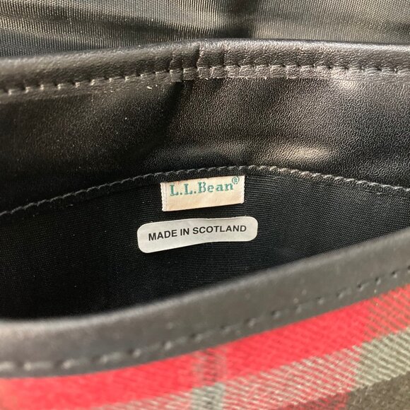 LL Bean vintage Red Tartan Plaid Scotland Wool Crossbody Purse Bag - Picture 11 of 11